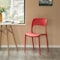 Fabulaxe Modern Plastic Outdoor Dining Chair with Open Curved Back, Red, PK 2 QI004227.RD.2 - alternate 2